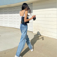 Hollow Out High Waist Jeans-SavanaZon