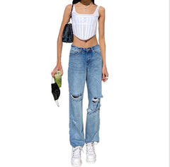 Hollow Out High Waist Jeans-SavanaZon