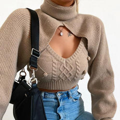 Women Hollow Out Turtleneck Top-SavanaZon