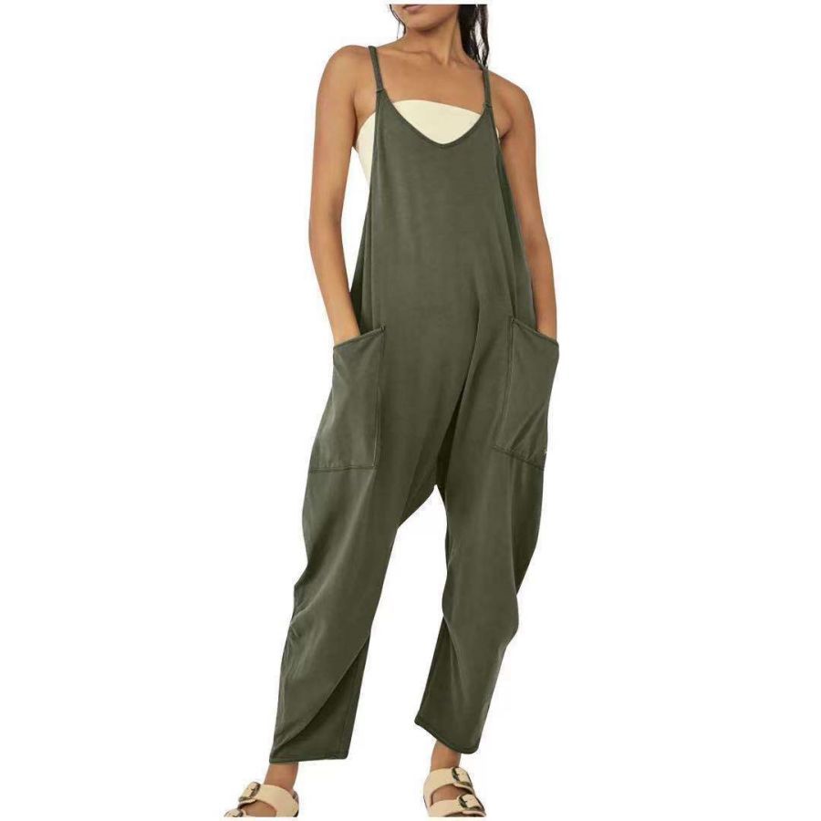 Suspender Pockets Loose Jumpsuits-SavanaZon