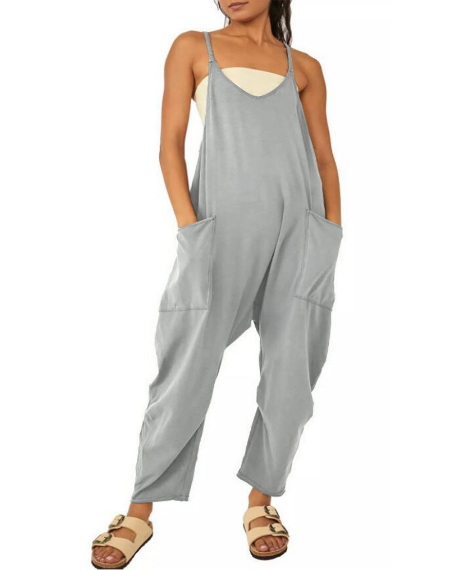 Suspender Pockets Loose Jumpsuits-SavanaZon