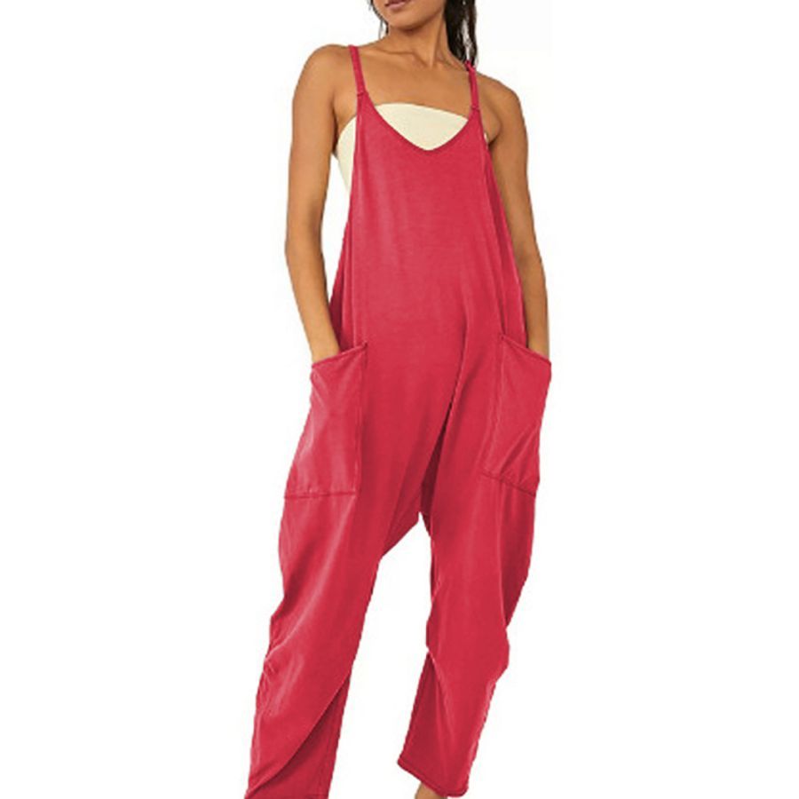 Suspender Pockets Loose Jumpsuits-SavanaZon