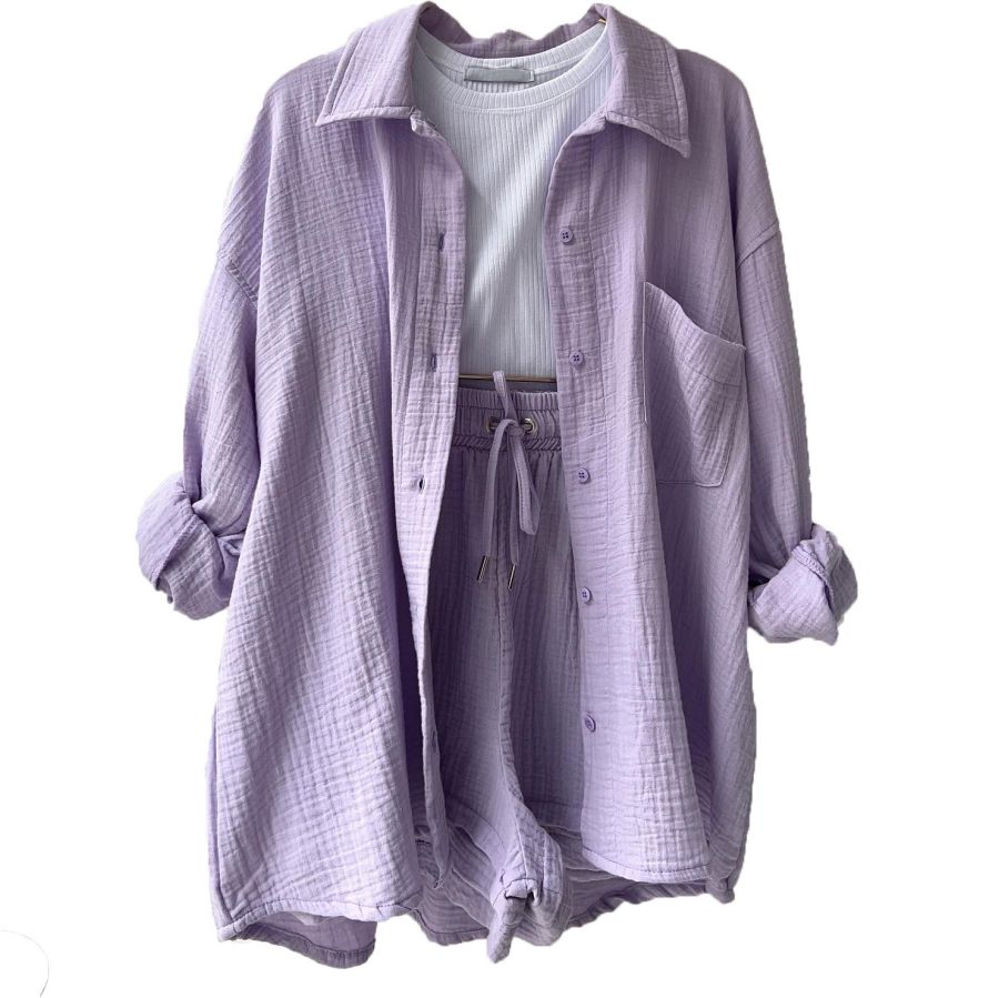 Ladies Casual Lapel Shirt Suit-SavanaZon