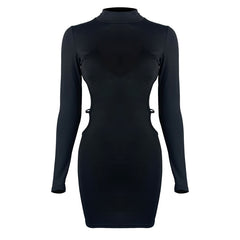 Women Long Sleeve Round Neck Collar Dress- SavanaZon